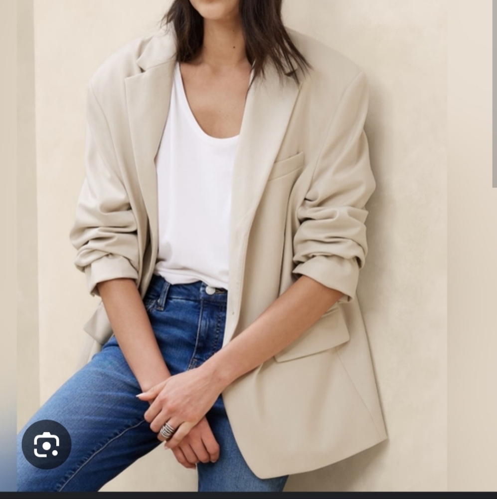 Banana Republic Oversized Cream Blazer
